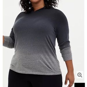 Black dip dye tri blend long sleeve tee